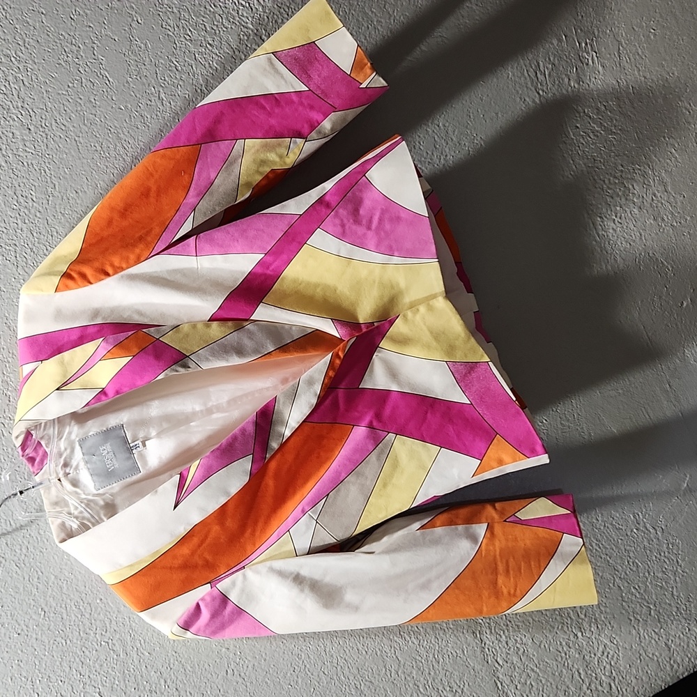 VERSACE JEANS COUTURE 80s SHORT JACKET ORANGE MAGENTA YELLOW IVORY TAUPE  28/42